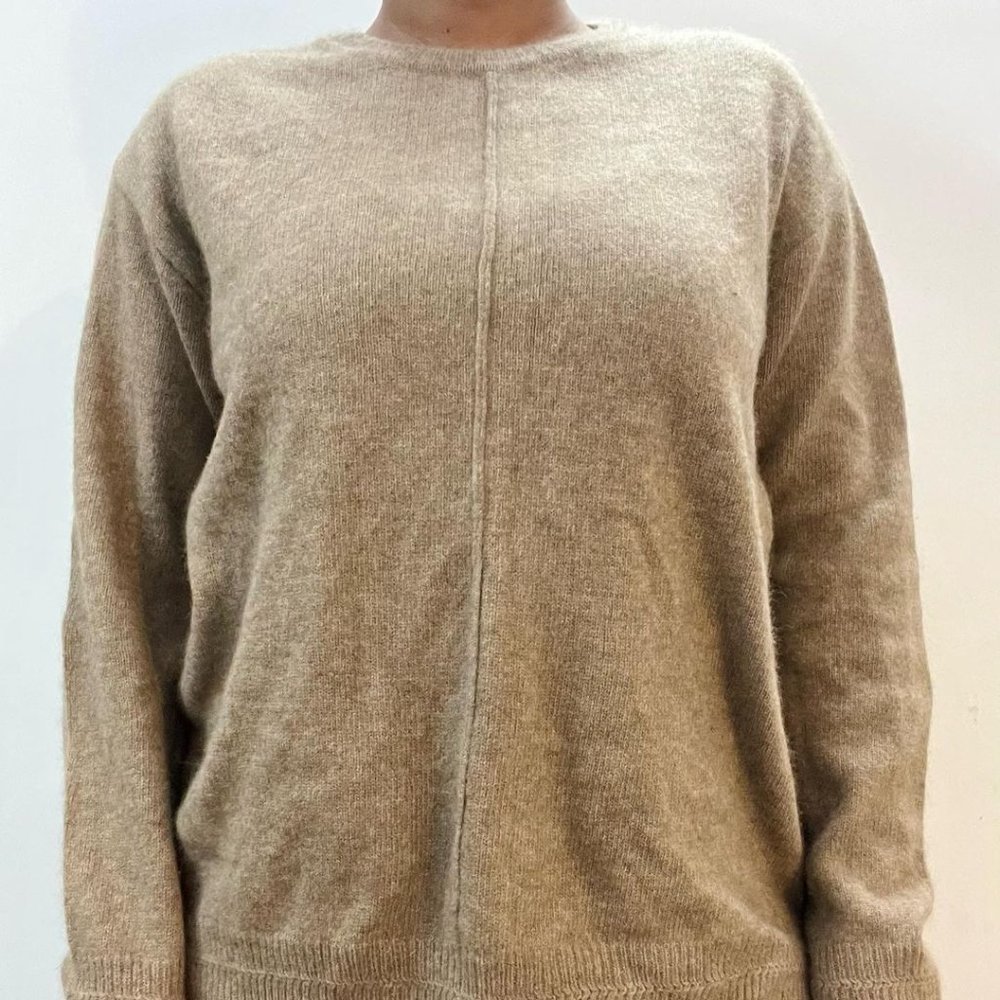 Light Brown Drop Shoulder Pullover - Picture 1 of 6